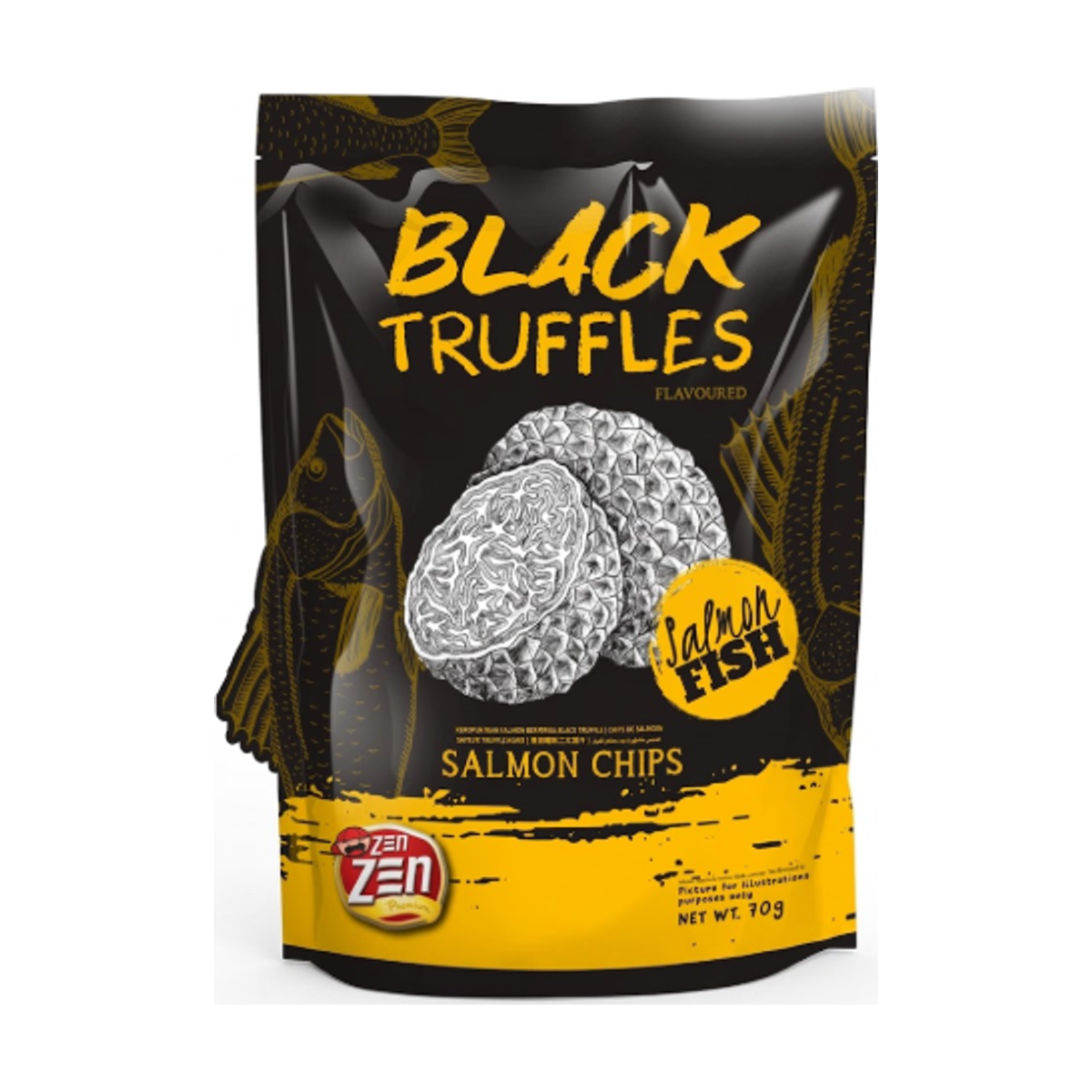 ZEN ZEN Salmon Fish Chips Black Truffles 70g
